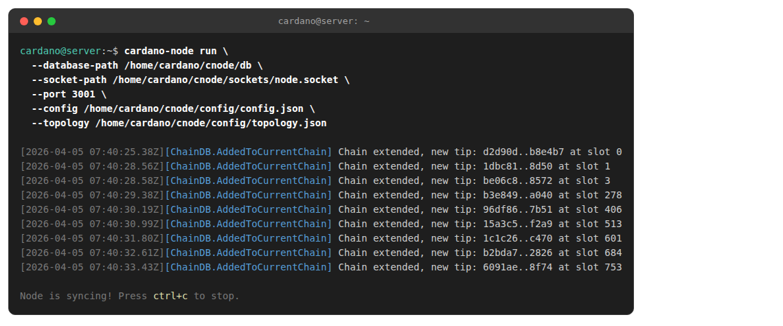 cardano-node syncing from genesis